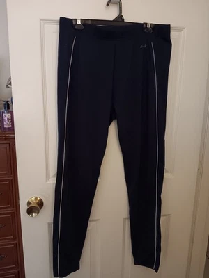 Curves Womens Athletic Leggings , Navy, Size Large (14-16), Reflective Piping Foto 1 de 4