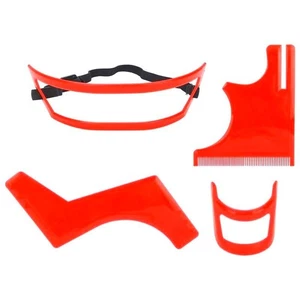 Men Mustache Shaper Beard Styling Kit Goatee Grooming Tool 4 Piece Set - Picture 1 of 12