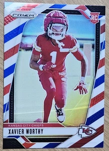 2024 Panini Prizm Xavier Worthy Rookie Red White Blue Prizm RC - #399 - Bild 1 von 2