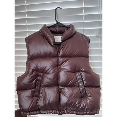 Chaleco acolchado PHILO, marrón, plumón de pato, abotonado, talla pequeña Foto 1 de 4