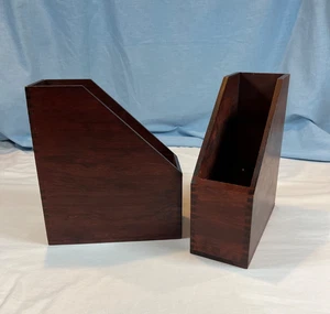 Soporte de cargador vertical de madera vintage Levenger MCM madera oscuro juego de 2 ganchos - Imagen 1 de 24