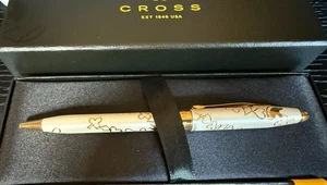 CROSS New Sentiment Disney Alice Series White/Gold Ballpoint Pen Rare Sample - Picture 1 of 4