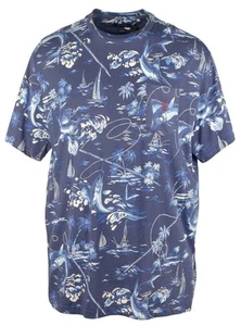 Polo Ralph Lauren Men's Big & Tall Marlin Fishing Boat T-Shirt Blue - Picture 1 of 2