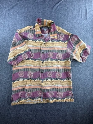Vintage Ary Cooper Shirt Mens XL Multicolor Camp Loop Collar Southwestern AZTEC - Image 1 of 4