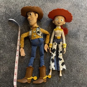 Disney Pixar Toy Story Woody & Jessie Pull String Talking Doll 13” With Hats - Picture 1 of 15