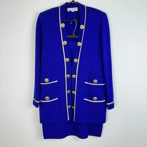 Set giacca gonna collezione St John donna 8 piccola Santana maglia carriera tuta set - Foto 1 di 16