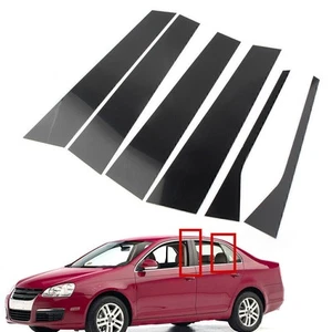 6X Schwarz Türfenster Säule Pfostenverkleidung für VW Jetta Sedan 2006 2007-2010 - Bild 1 von 12