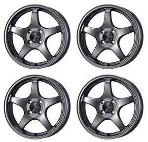 Set of 4 ENKEI Genuine PF05 15x8.0 +25 4x100 DS from Japan - Picture 1 of 6