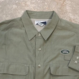 Exofficio Buzz Off Insect Shield Men XL Palm Green Land Rover Long Sleeve Button - Picture 1 of 8