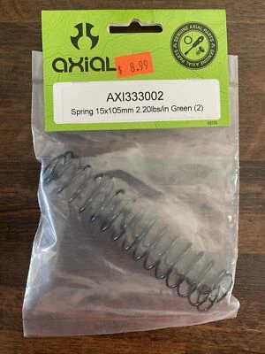 Axial Racing 333002 Spring 15x105mm 2.20lbs/in Green 2 - Image 1 of 2