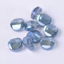 10pcs 12/14/18mm Twist Coin Faceted Crystal Glass Loose Beads for Jewelry Making