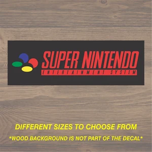 Super Nintendo SNES Video Game Logo Vinyl Decal  Sticker Mario World Zelda - Picture 1 of 1