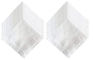 Cotton Premium Collection Handkerchiefs Hanky for Men & Boy White 12 Pcs - Picture 1 of 6