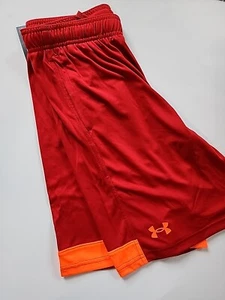 NEW Under Armour Boys UA Velocity Tech Shorts Red Orange 1362471 627 YOUTH Large - Picture 1 of 2
