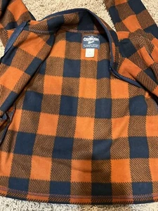 Osh Kosh Boys Buffalo Plaid Fleece Cardigan  Size 6 Worn Once - Picture 1 of 6