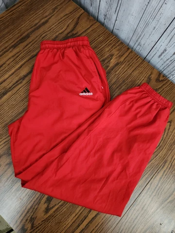 Adidas Mens Red & White Nebraska Athletic Windbreaker Pants  Lined & Logo GBR Cover