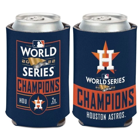 HOUSTON ASTROS 2022 WORLD SERIES CHAMP SOFT FOAM CAN COOZIE KOOZIE COOLER HOLDER Cover