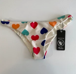 Wildfox Vintage Hearts Reversible Bikini Bottoms Small - Picture 1 of 6