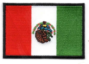 Parche de hierro en la frontera negra con bandera de méxico 3" bandera nacional mexicana - Imagen 1 de 1