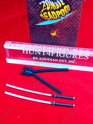 Hot Toys CMS06 Zombie Deadpool 1/6 action Figure magnetic sheath & katana Swords - Image 1 of 4