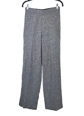 MaxMara 6 Mujer Pantalones Pierna Ancha Tweed Blanco y Negro 28x30 Diseñador Tiro Alto Foto 1 de 4