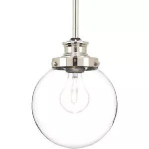 Progress Lighting P5067-104 Penn Polished Nickel Mini Pendant Clear Glass - Picture 1 of 2
