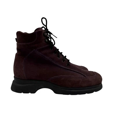 Botas La Canadienne para mujer talla 8M púrpura gamuza de la suerte con cordones al tobillo informales forradas Foto 1 de 4