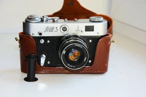 FED-3 Olympic USSR Rangefinder Film Camera (copy Leica) w/s lens industar-61 EXC