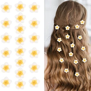 20Pz Fermagli per Capelli Bianco Piccolo Fiore per Donna Mini Fermagli per Capelli Flusso... - Foto 1 di 8