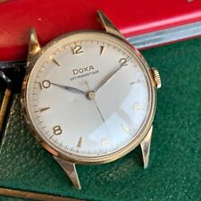 Vintage Doxa Antimagnetique Large Case Gold Tone Wristwatch Runs PARTS / REPAIR