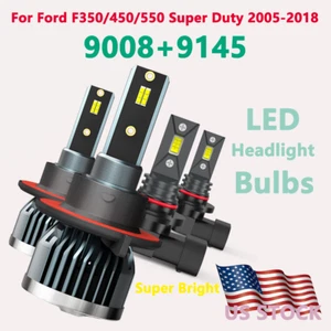 For Ford F350/450/550 Super Duty 2005-2018 Headlight+Fog Light Combo 4 Bulbs Kit - Picture 1 of 11