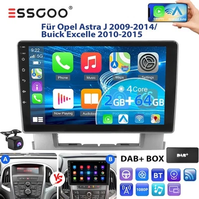 2+64G Android 14 Autoradio Carplay Für Opel Astra J 2010-2014 GPS Navi WiFi DAB+ - Bild 1 von 4