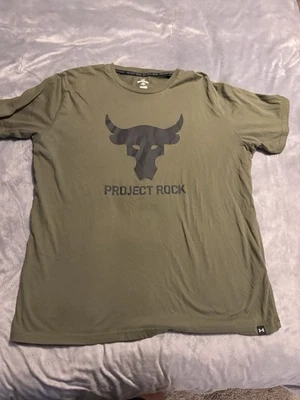 Under Armour Project Rock Shirt Men 2XL Green Brahma Bull Graphic Final Boss - Image 1 of 3