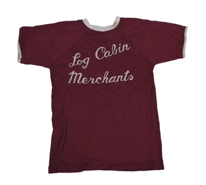 Maglia moto corsa anni 40! Insegne e capanne di tronchi sponsor commercianti - Foto 1 di 13