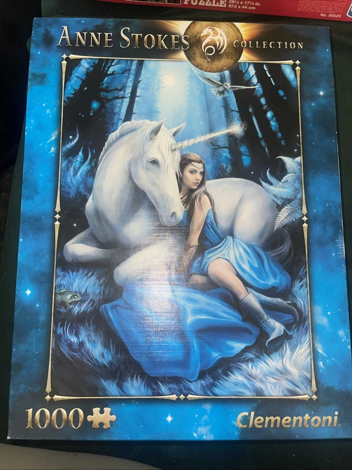 Anne Stokes Blue Moon Unicorn Girl Mythical Clementoni Puzzle 1000 Pieces - Image 1 of 1