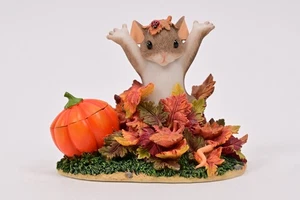 Charming Tails I've Fallen for You 85/521 Autumn Fall Mouse Figurine Pumpkin - Picture 1 of 7