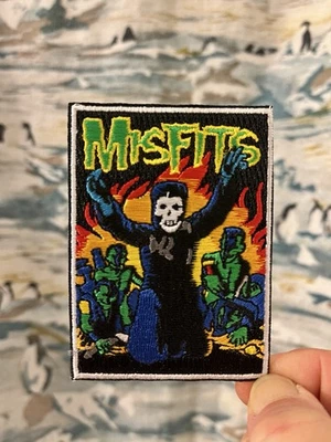 Misfits Iron On Patch Red Yellow White Green Blue Black Embroidered Punk - Image 1 of 2