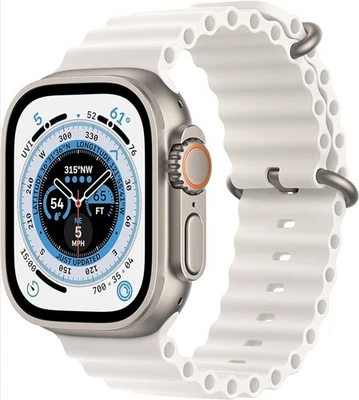 Apple Watch Ultra [GPS + Celular 49mm] Estojo de Titânio com Pulseira Branca Ocean, Um - Imagem 1 de 4