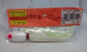 Vintage Bomber Flare Hair Jig Pearl White 4 3/4" Hair Jig 2oz 7JWW Angelköder - Bild 1 von 7
