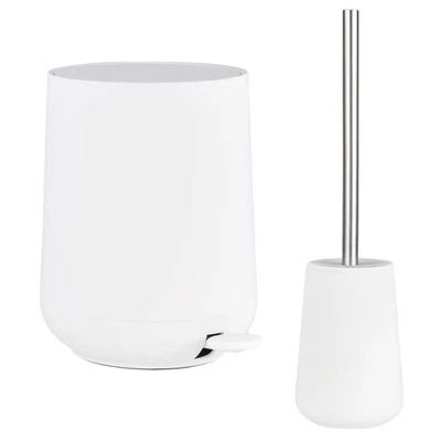 Zone Denmark Bad Accessoires Set "NOVA" Pedaleimer Toilettenbürste matt weiß - Bild 1 von 4