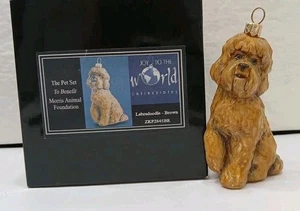 Joy To The World Collectibles Brown Labradoodle Dog Ornament - In Box - Picture 1 of 8