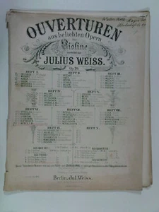 piano trio WEBER - julius weiss JUBEL OVERTURE - Picture 1 of 1