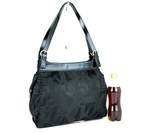 Salvatore Ferragamo Black Nylon & Leather Shoulder Bag HanbBag Purse Women Italy - Picture 1 of 12