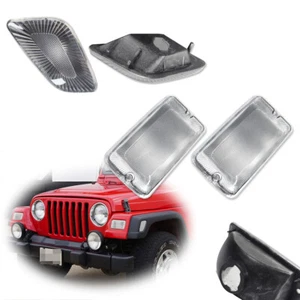 4Pcs Clear Housings For 1997-06 Jeep Wrangler TJ Side Marker + Turn Signal Light - Foto 1 di 9