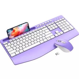 Ergonomic Wireless Keyboard and Mouse Combo2.4GHz Silent Full-Size Mouse and ... - Picture 1 of 6