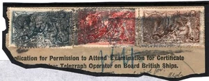 GB SHIP TELEGRAPHS Piece High Values Seahorses COMPLETE BRADBURY SET c1928 9.14 - Picture 1 of 4