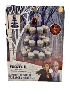 DISNEY FROZEN II Party Treat Stand Holds 24 Cupcakes Wilton 11.7 Wide X 16 Inch
