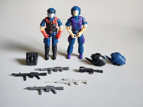 Vintage GI Joe Viper and Tele Viper Lot of 2 with Gear 1986 Hasbro ARAH Cover