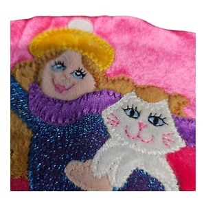 DanDee Collector Choice Pink Christmas Stocking Princess Ice Skater Girl Cat 17” - Picture 1 of 8