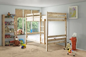 Heavy Duty Bunk Bed - 3ft single solid pine - Can be used by adults (EB11) - Picture 1 of 10